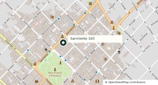 Mapa de Sarmiento 165, Bahía Blanca. Abrir ubicación en Google Maps